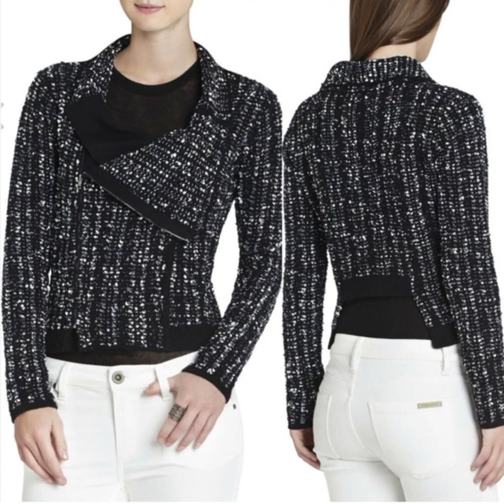 BCBGMAXAZRIA Reeve Moto Tweed like Jacket S
